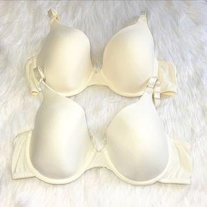 2 Cream Lined Bra Bundle 38C